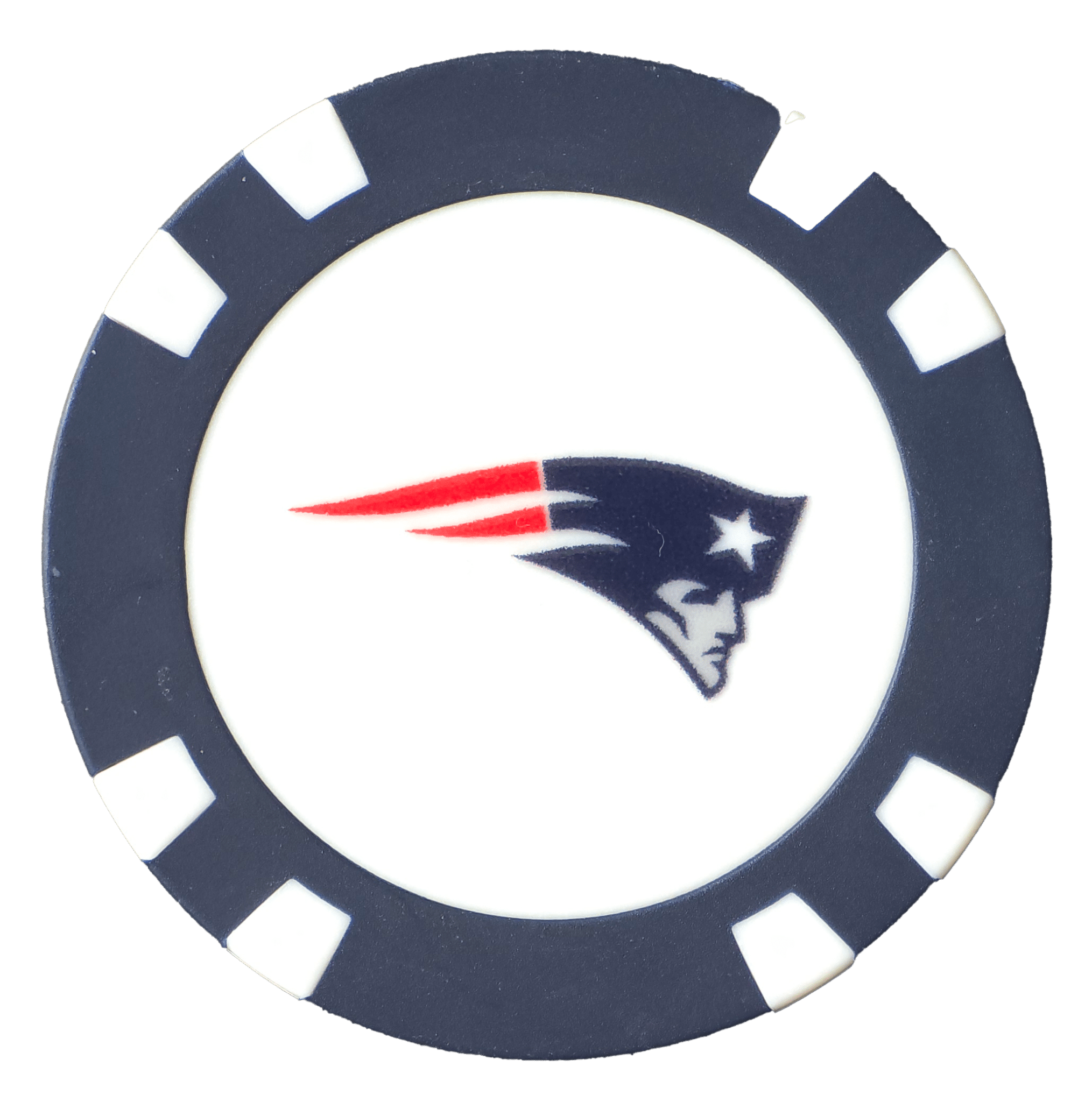 Officially Licensed New England Patriots Poker Chip Ball Marker - Black Girl Golf