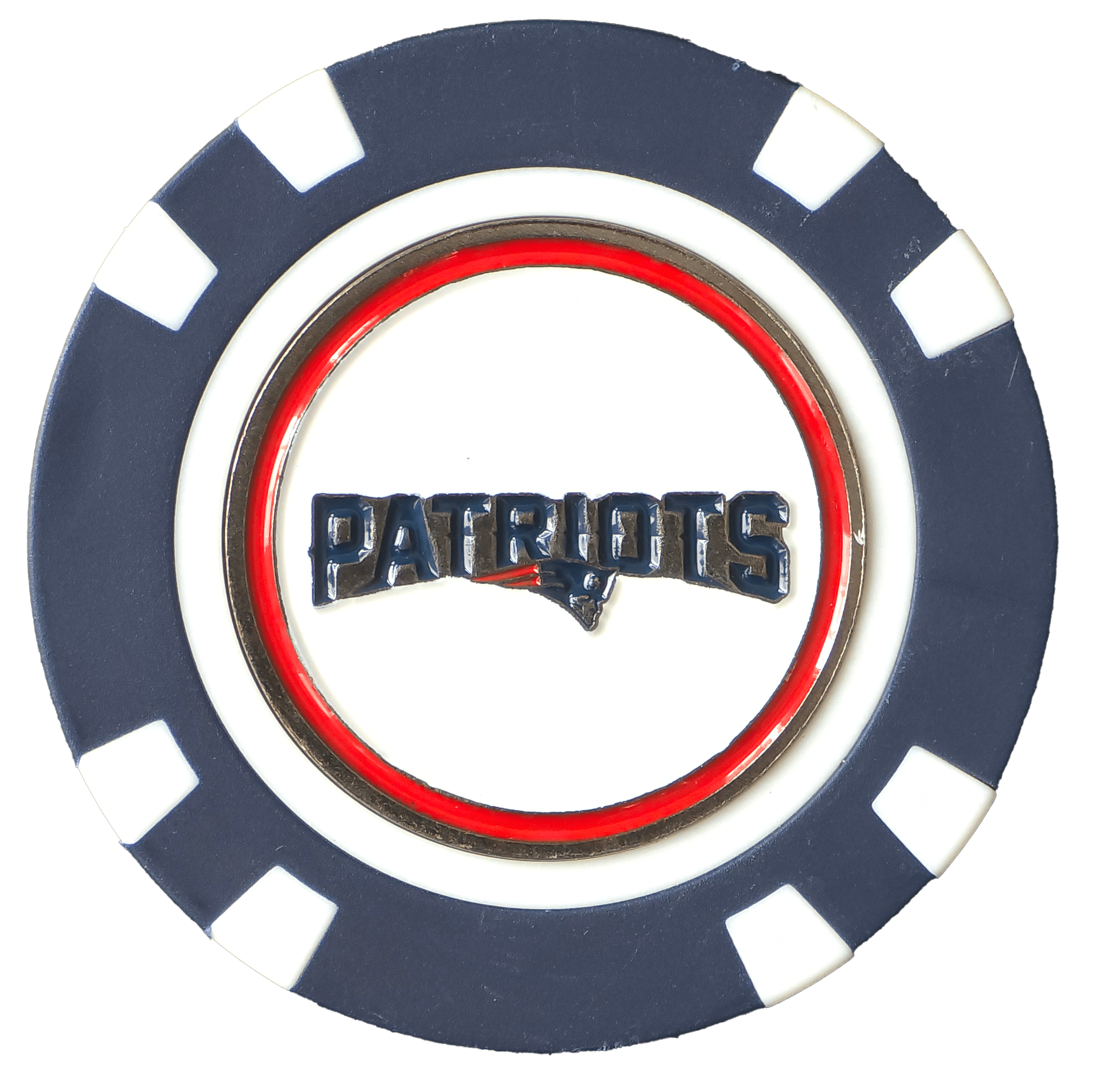 Officially Licensed New England Patriots Poker Chip Ball Marker - Black Girl Golf