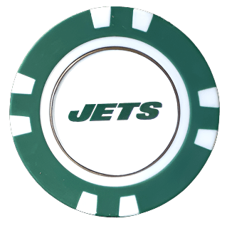 Officially Licensed New York Jets Poker Chip Ball Marker - Black Girl Golf