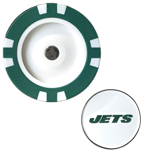 Officially Licensed New York Jets Poker Chip Ball Marker - Black Girl Golf