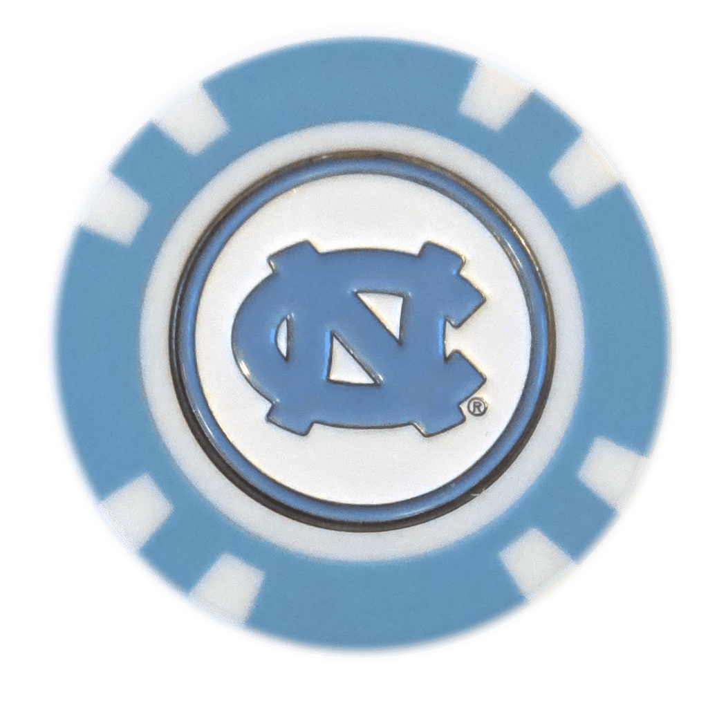 Officially Licensed North Carolina Tar Heels Poker Chip Ball Marker - Black Girl Golf