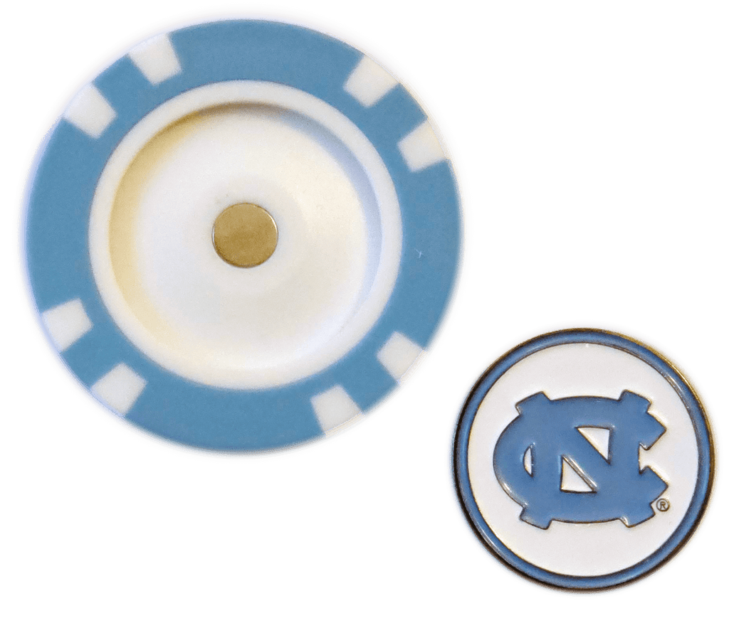 Officially Licensed North Carolina Tar Heels Poker Chip Ball Marker - Black Girl Golf