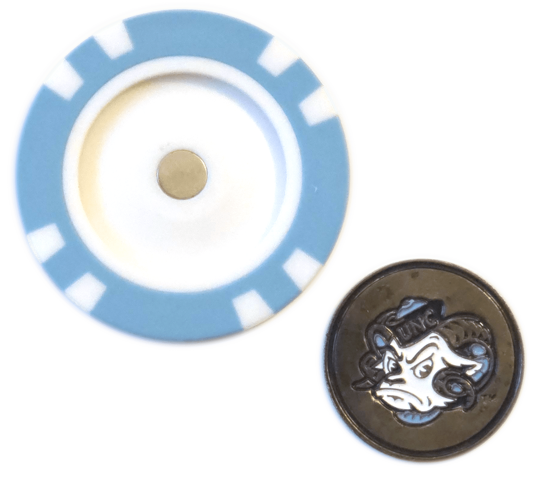 Officially Licensed North Carolina Tar Heels Poker Chip Ball Marker - Black Girl Golf