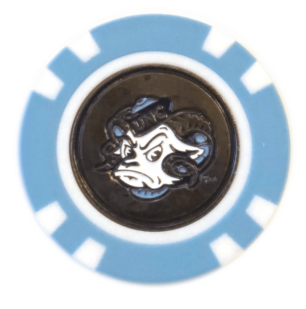 Officially Licensed North Carolina Tar Heels Poker Chip Ball Marker - Black Girl Golf