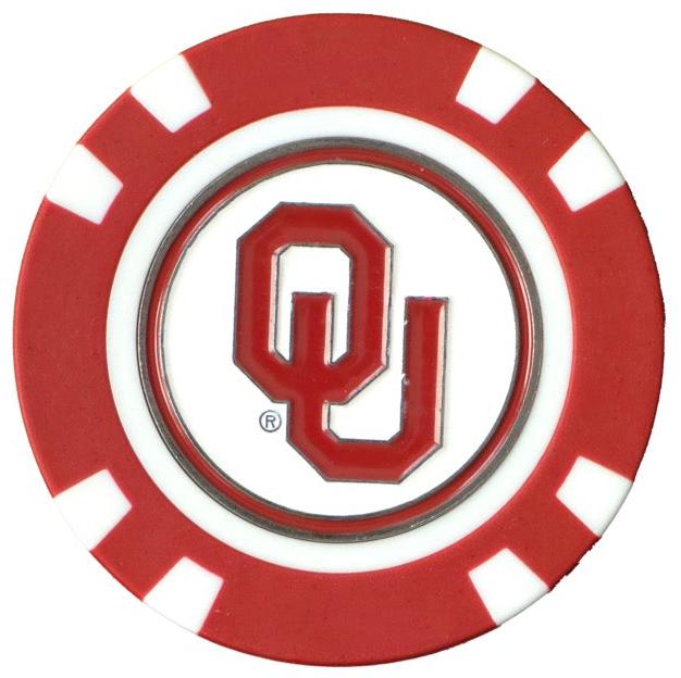 Officially Licensed Oklahoma Sooners Poker Chip Ball Marker - Black Girl Golf
