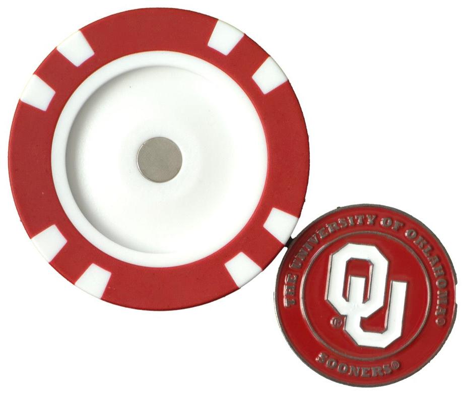 Officially Licensed Oklahoma Sooners Poker Chip Ball Marker - Black Girl Golf