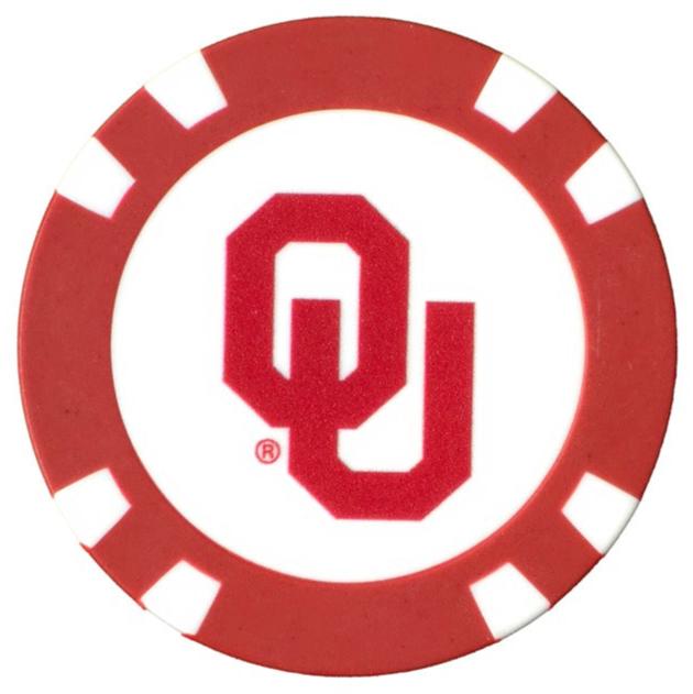 Officially Licensed Oklahoma Sooners Poker Chip Ball Marker - Black Girl Golf