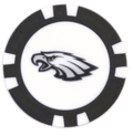 Officially Licensed Philadelphia Eagles Poker Chip Ball Marker - Black Girl Golf
