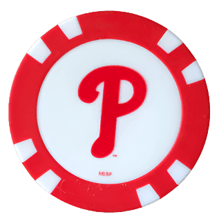 Officially Licensed Philadelphia Phillies Poker Chip Ball Marker - Black Girl Golf