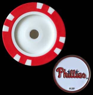 Officially Licensed Philadelphia Phillies Poker Chip Ball Marker - Black Girl Golf