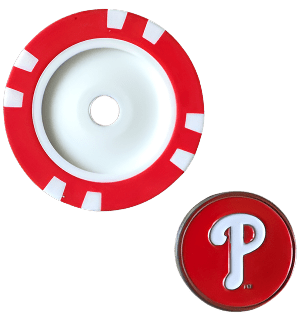 Officially Licensed Philadelphia Phillies Poker Chip Ball Marker - Black Girl Golf