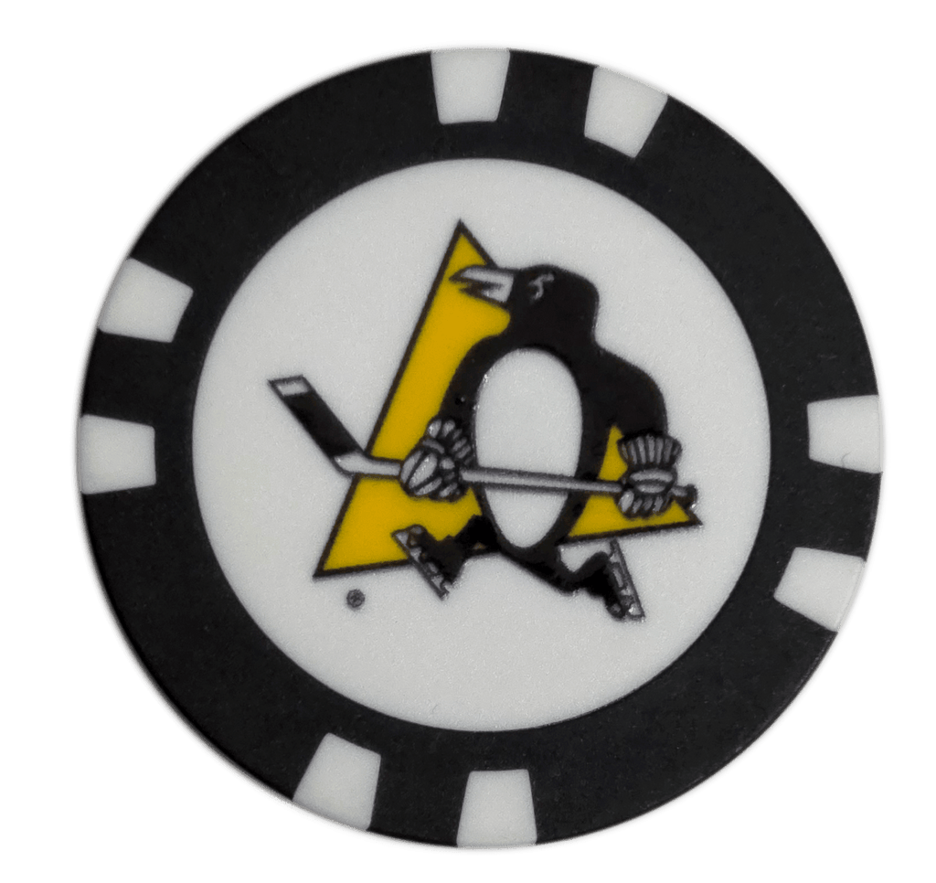 Officially Licensed Pittsburgh Penguins Poker Chip Golf Ball Marker - Black Girl Golf