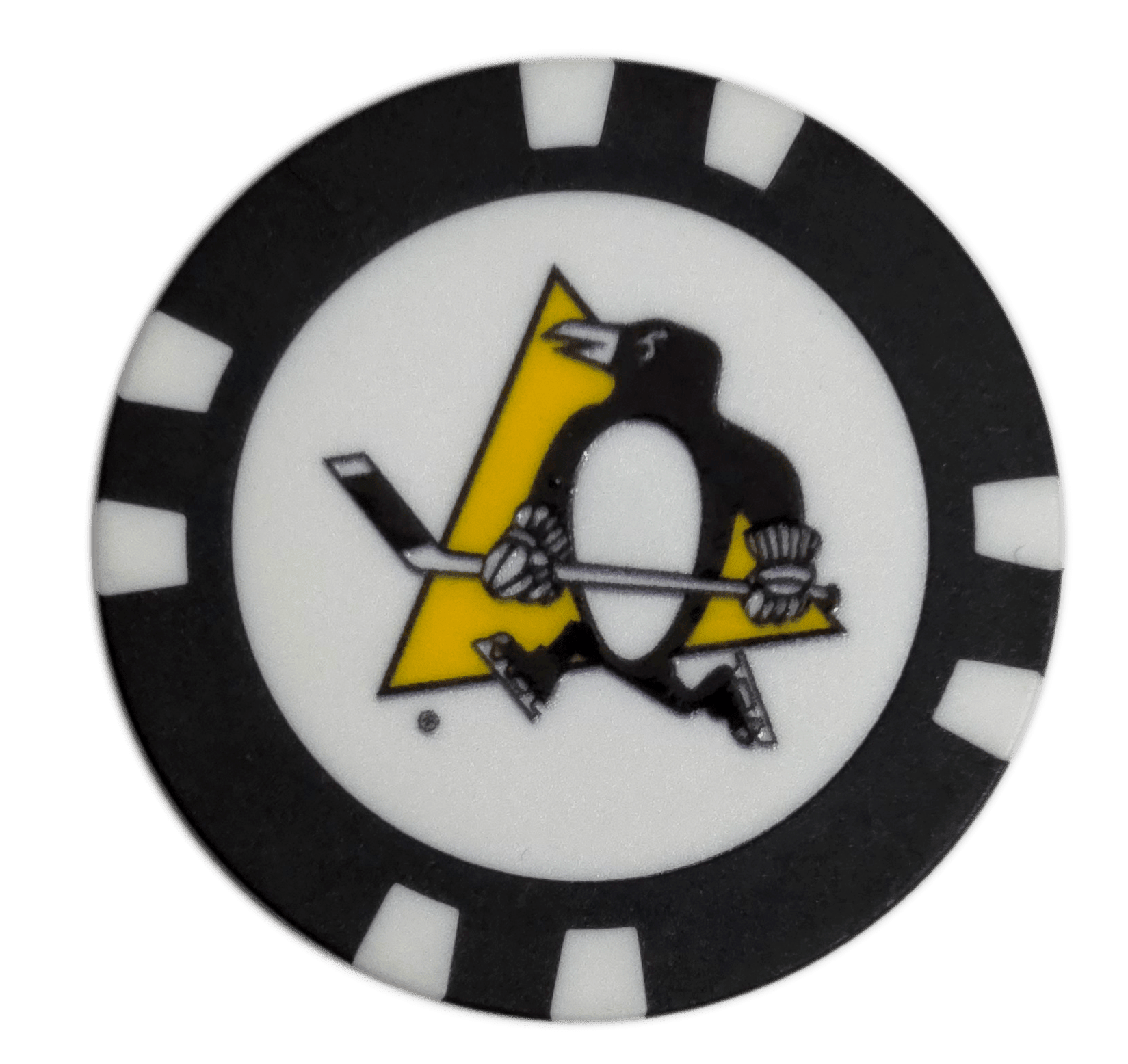Officially Licensed Pittsburgh Penguins Poker Chip Golf Ball Marker - Black Girl Golf