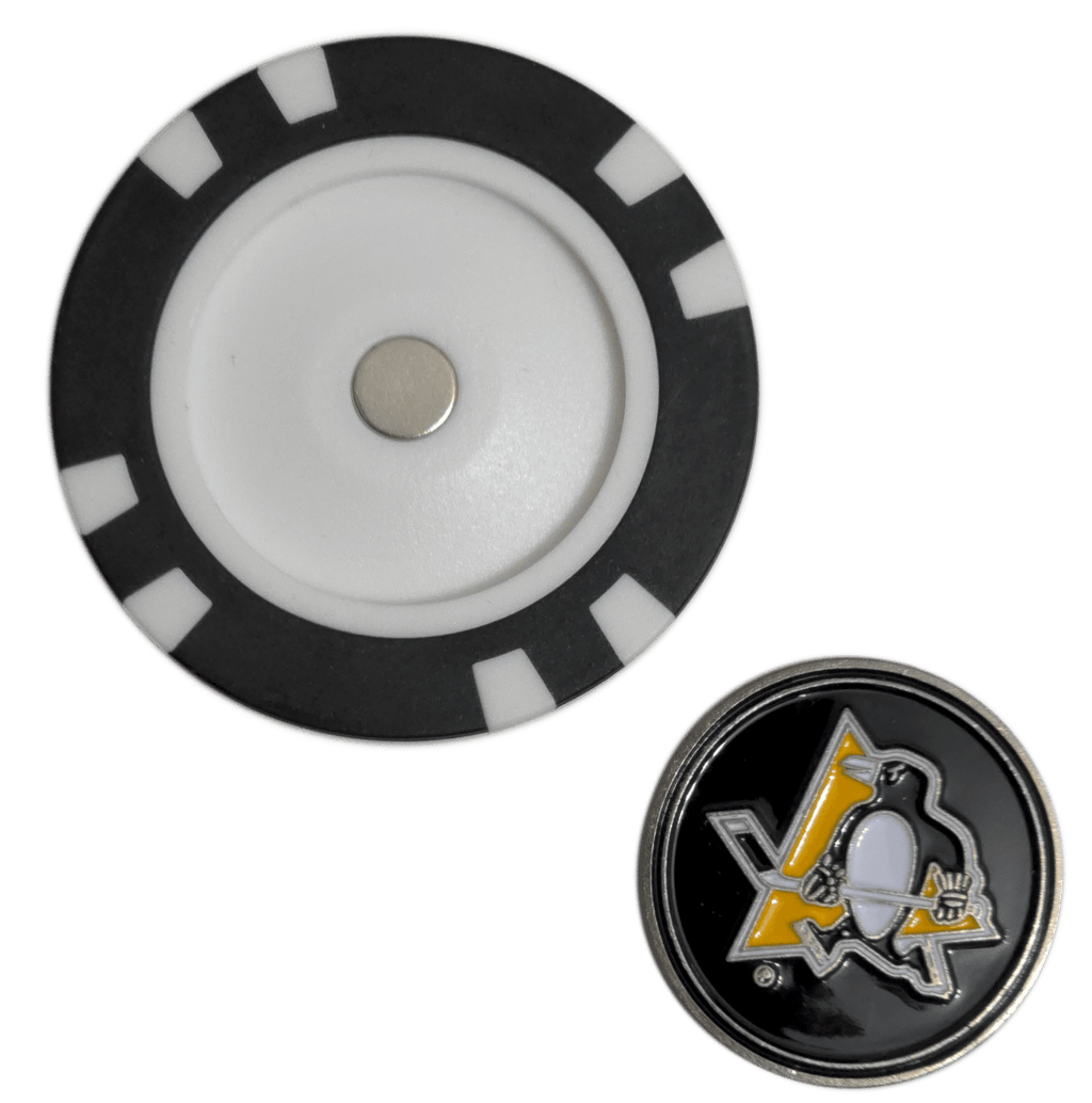 Officially Licensed Pittsburgh Penguins Poker Chip Golf Ball Marker - Black Girl Golf