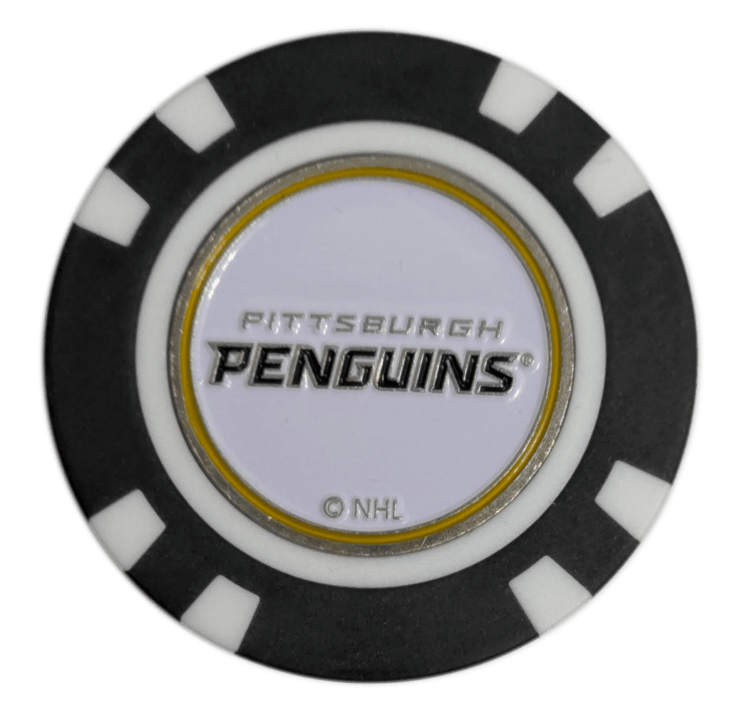 Officially Licensed Pittsburgh Penguins Poker Chip Golf Ball Marker - Black Girl Golf