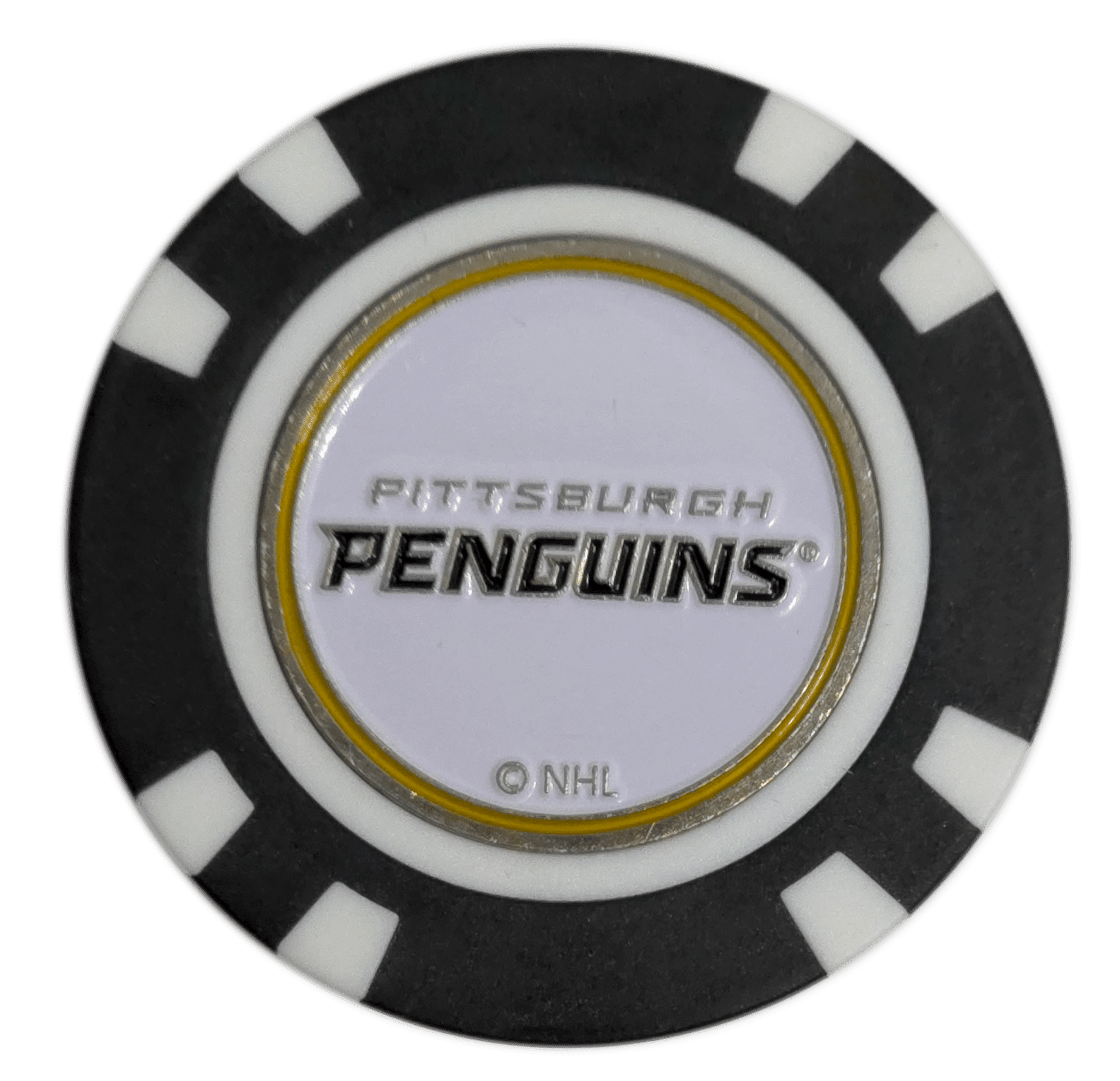 Officially Licensed Pittsburgh Penguins Poker Chip Golf Ball Marker - Black Girl Golf