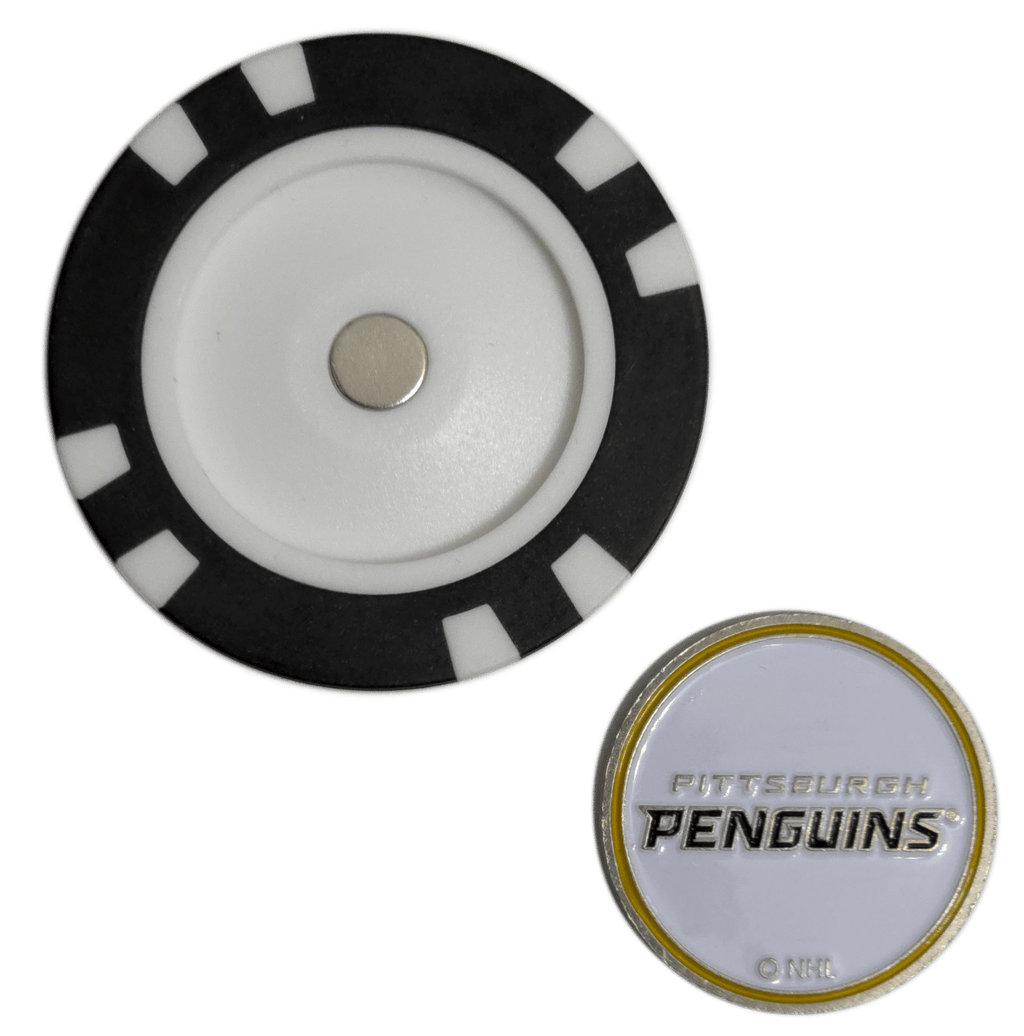 Officially Licensed Pittsburgh Penguins Poker Chip Golf Ball Marker - Black Girl Golf