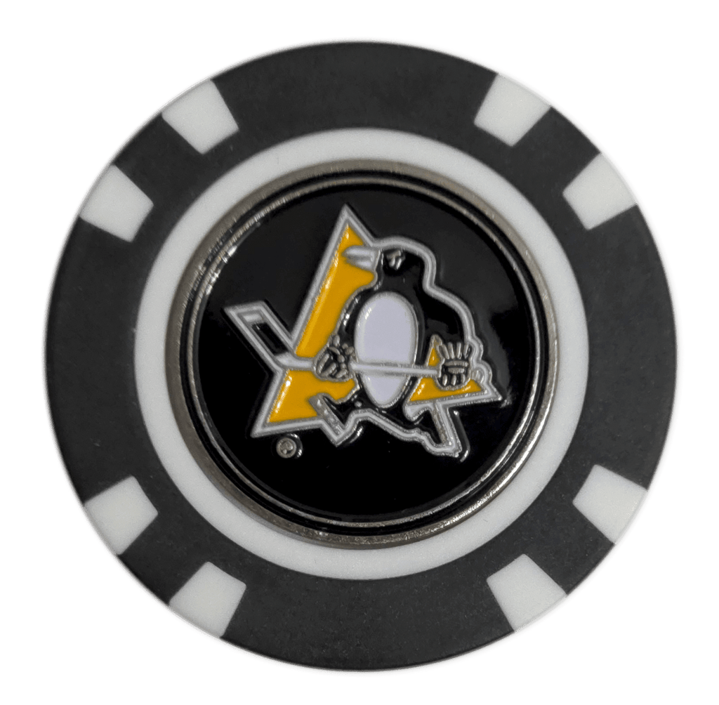 Officially Licensed Pittsburgh Penguins Poker Chip Golf Ball Marker - Black Girl Golf