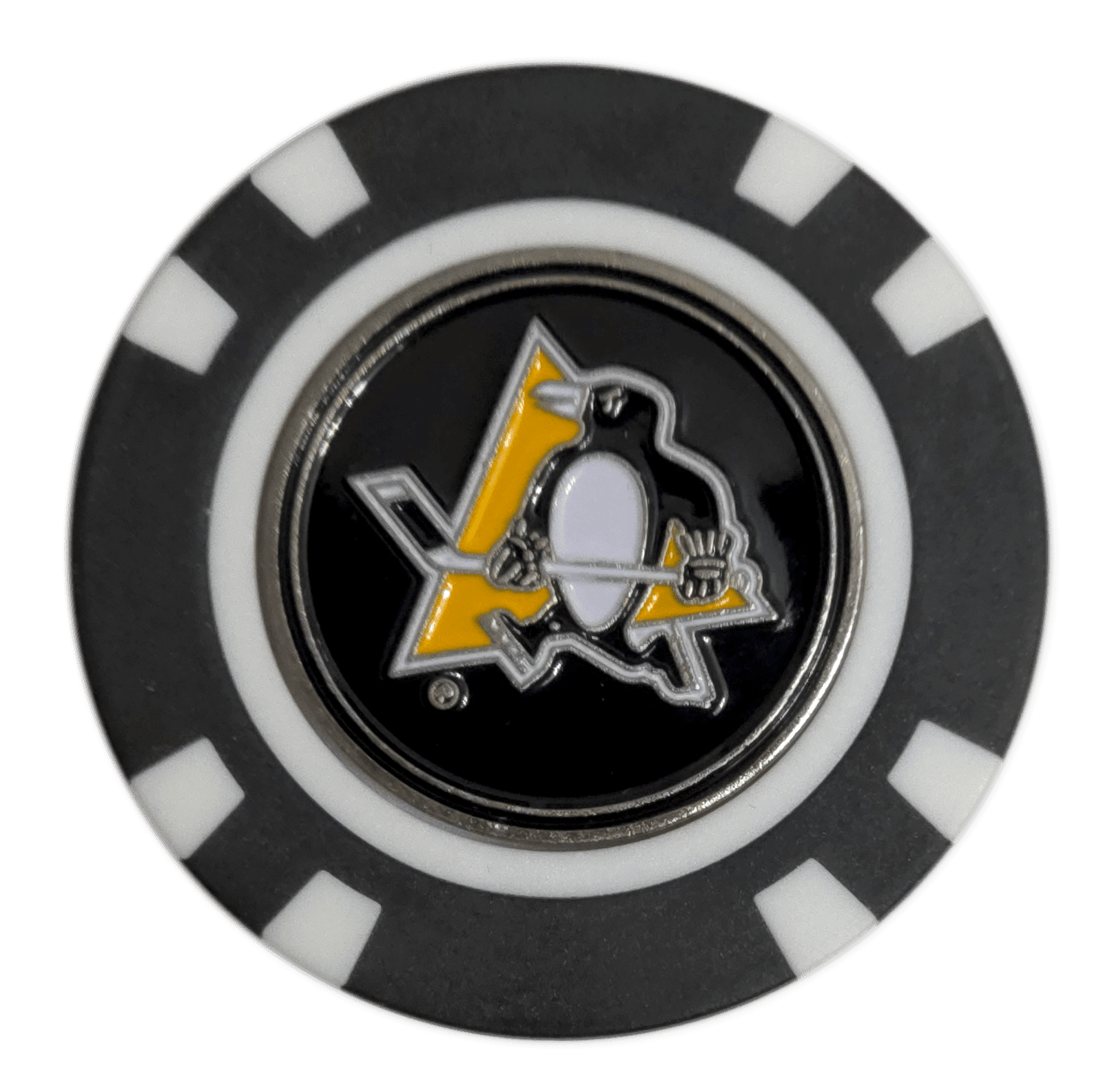 Officially Licensed Pittsburgh Penguins Poker Chip Golf Ball Marker - Black Girl Golf