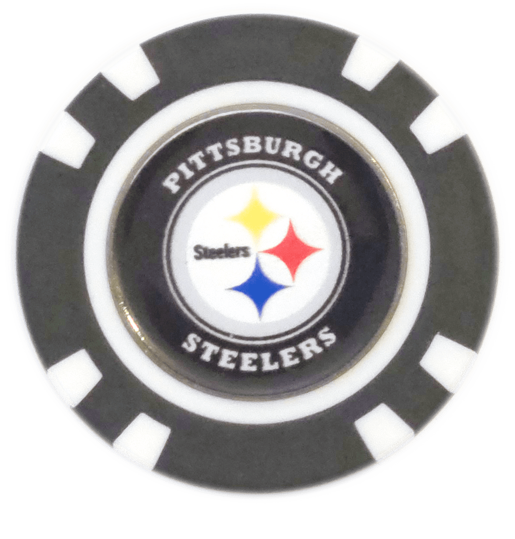 Officially Licensed Pittsburgh Steelers Poker Chip Ball Marker - Black Girl Golf