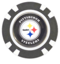 Officially Licensed Pittsburgh Steelers Poker Chip Ball Marker - Black Girl Golf