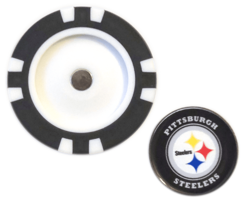 Officially Licensed Pittsburgh Steelers Poker Chip Ball Marker - Black Girl Golf