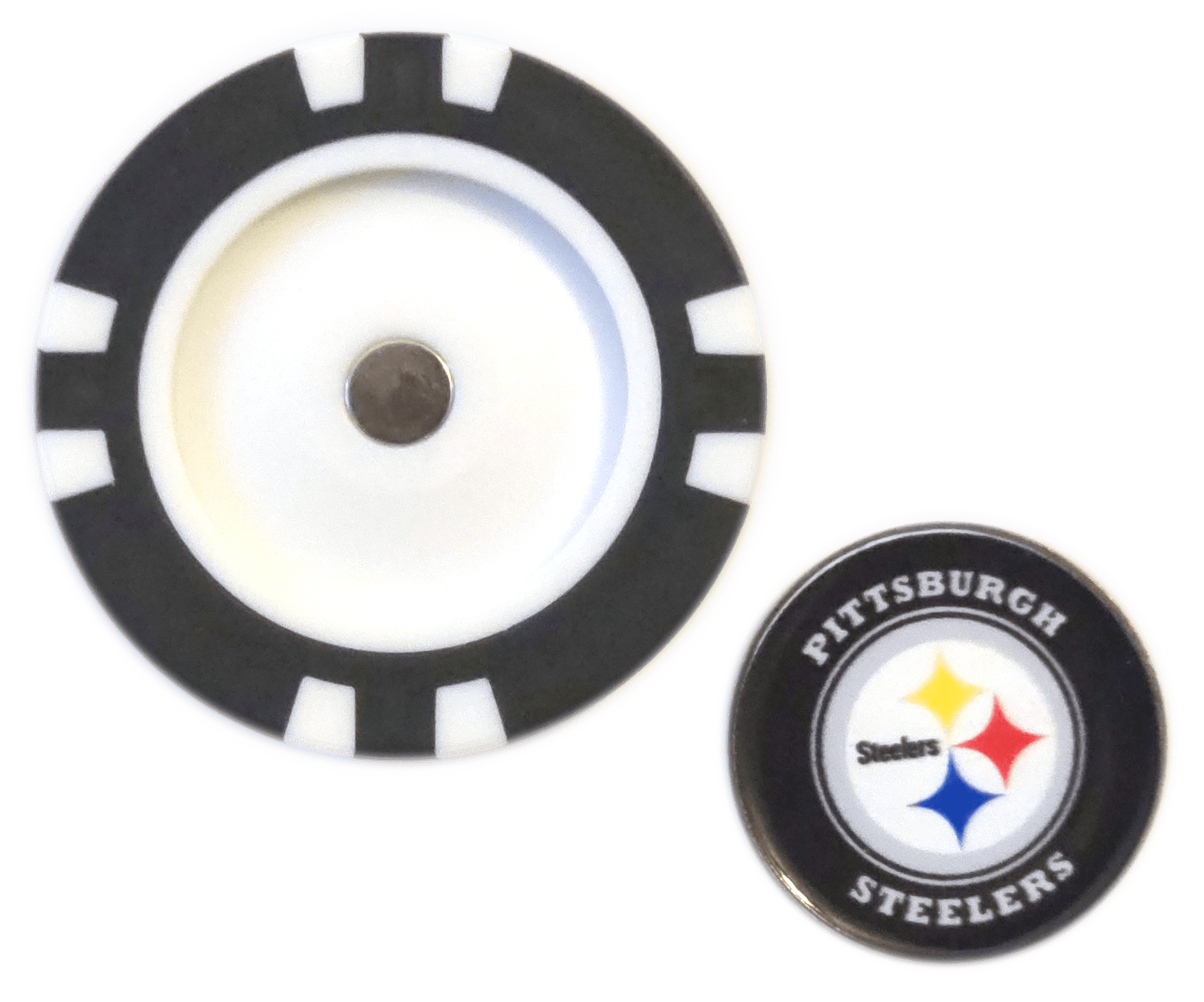 Officially Licensed Pittsburgh Steelers Poker Chip Ball Marker - Black Girl Golf