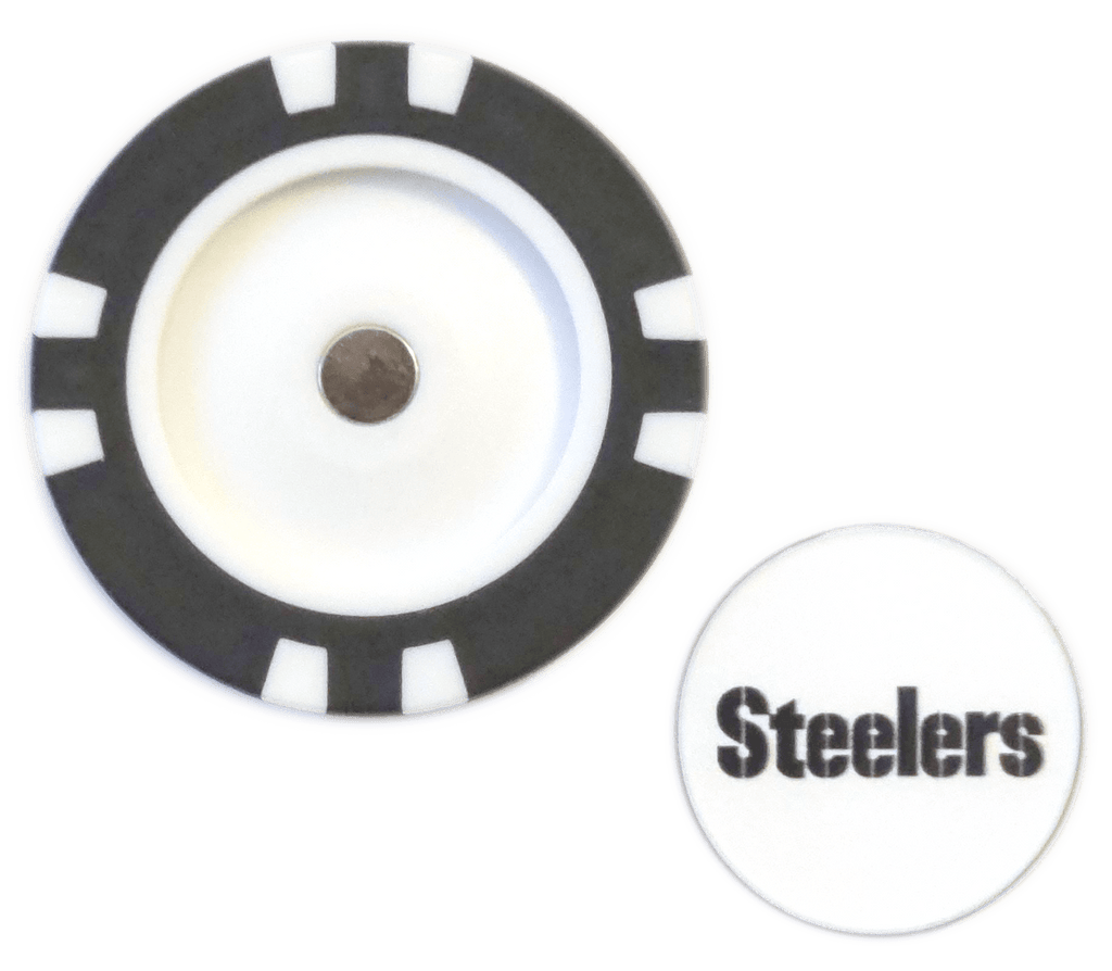 Officially Licensed Pittsburgh Steelers Poker Chip Ball Marker - Black Girl Golf