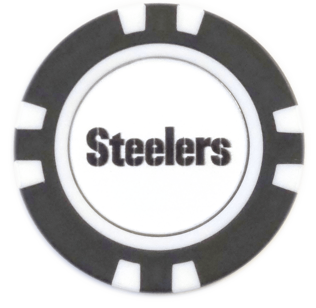 Officially Licensed Pittsburgh Steelers Poker Chip Ball Marker - Black Girl Golf