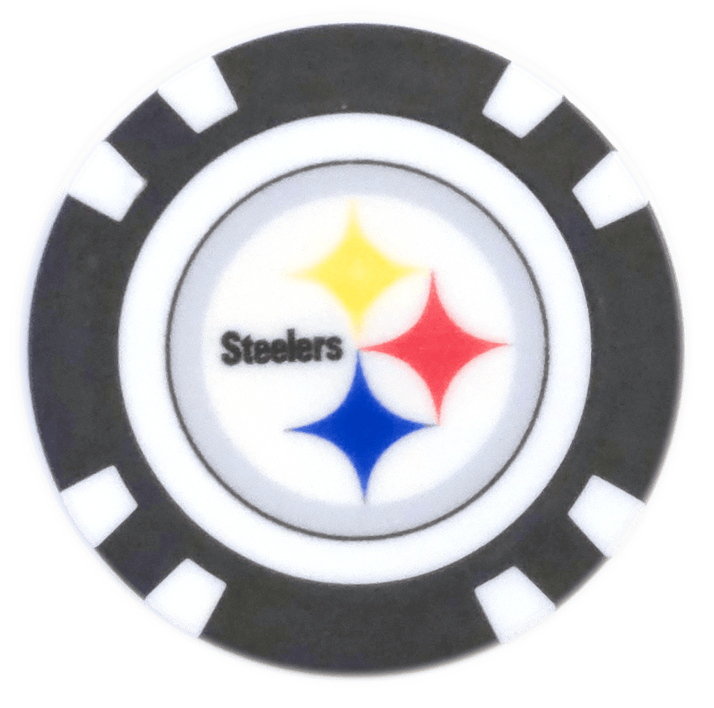 Officially Licensed Pittsburgh Steelers Poker Chip Ball Marker - Black Girl Golf