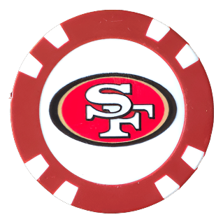 Officially Licensed San Francisco 49ers Poker Chip Ball Marker - Black Girl Golf