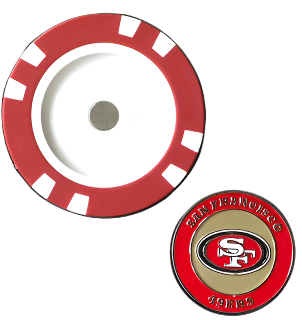 Officially Licensed San Francisco 49ers Poker Chip Ball Marker - Black Girl Golf