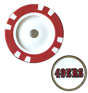 Officially Licensed San Francisco 49ers Poker Chip Ball Marker - Black Girl Golf