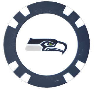 Officially Licensed Seattle Seahawks Poker Chip Ball Marker - Black Girl Golf