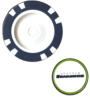 Officially Licensed Seattle Seahawks Poker Chip Ball Marker - Black Girl Golf