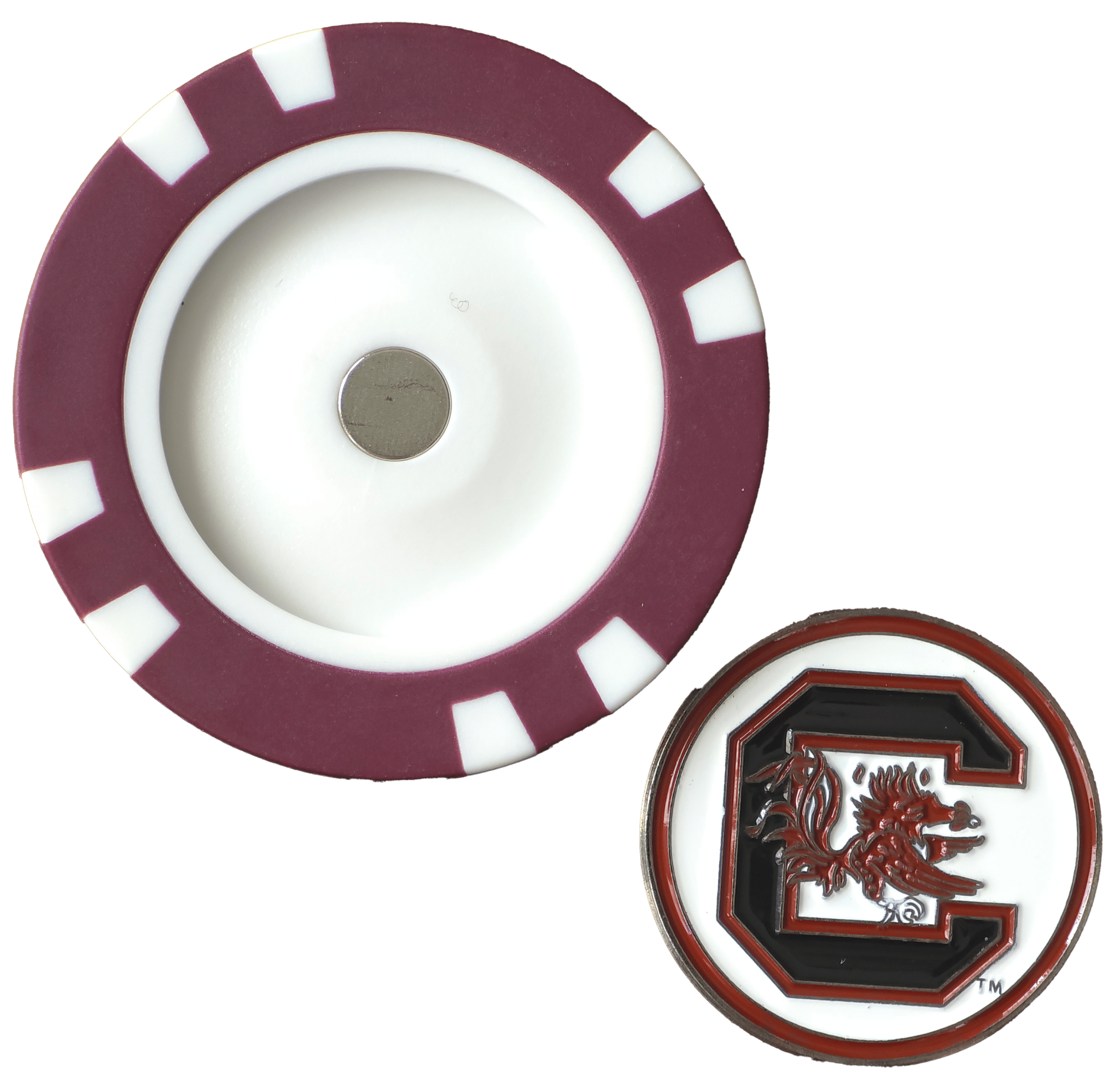 Officially Licensed South Carolina Gamecocks Poker Chip Ball Marker - Black Girl Golf