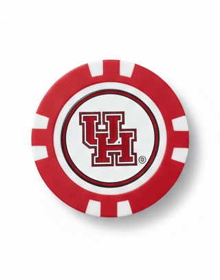 Officially Licensed University of Houston Poker Chip Ball Marker - Black Girl Golf
