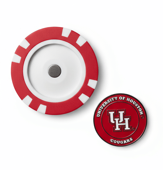 Officially Licensed University of Houston Poker Chip Ball Marker - Black Girl Golf