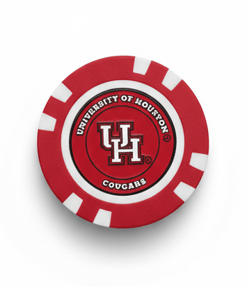 Officially Licensed University of Houston Poker Chip Ball Marker - Black Girl Golf