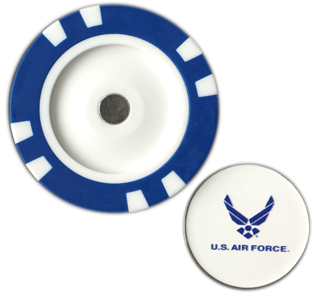 Officially Licensed U.S. Air Force Poker Chip Ball Marker - Black Girl Golf