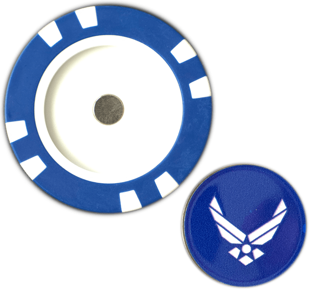 Officially Licensed U.S. Air Force Poker Chip Ball Marker - Black Girl Golf
