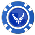 Officially Licensed U.S. Air Force Poker Chip Ball Marker - Black Girl Golf