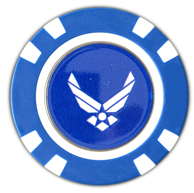 Officially Licensed U.S. Air Force Poker Chip Ball Marker - Black Girl Golf