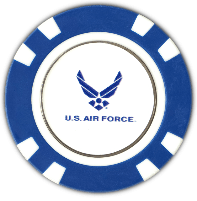 Officially Licensed U.S. Air Force Poker Chip Ball Marker - Black Girl Golf