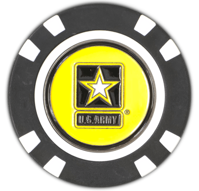 Officially Licensed U.S. Army Poker Chip Ball Marker - Black Girl Golf