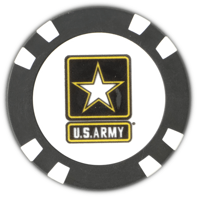 Officially Licensed U.S. Army Poker Chip Ball Marker - Black Girl Golf