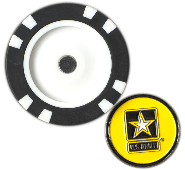 Officially Licensed U.S. Army Poker Chip Ball Marker - Black Girl Golf