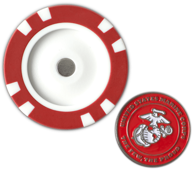 Officially Licensed U.S. Marines Poker Chip Ball Marker - Black Girl Golf