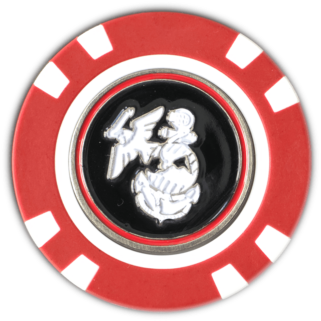 Officially Licensed U.S. Marines Poker Chip Ball Marker - Black Girl Golf