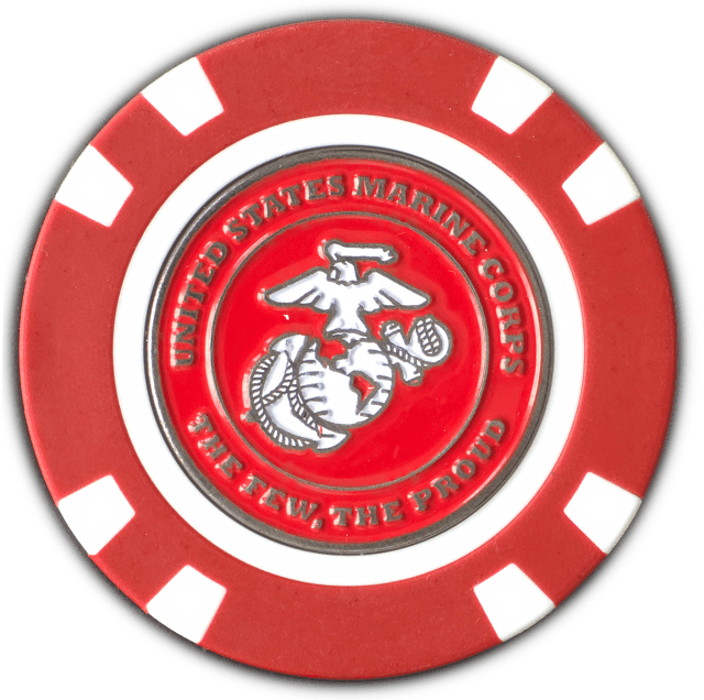 Officially Licensed U.S. Marines Poker Chip Ball Marker - Black Girl Golf